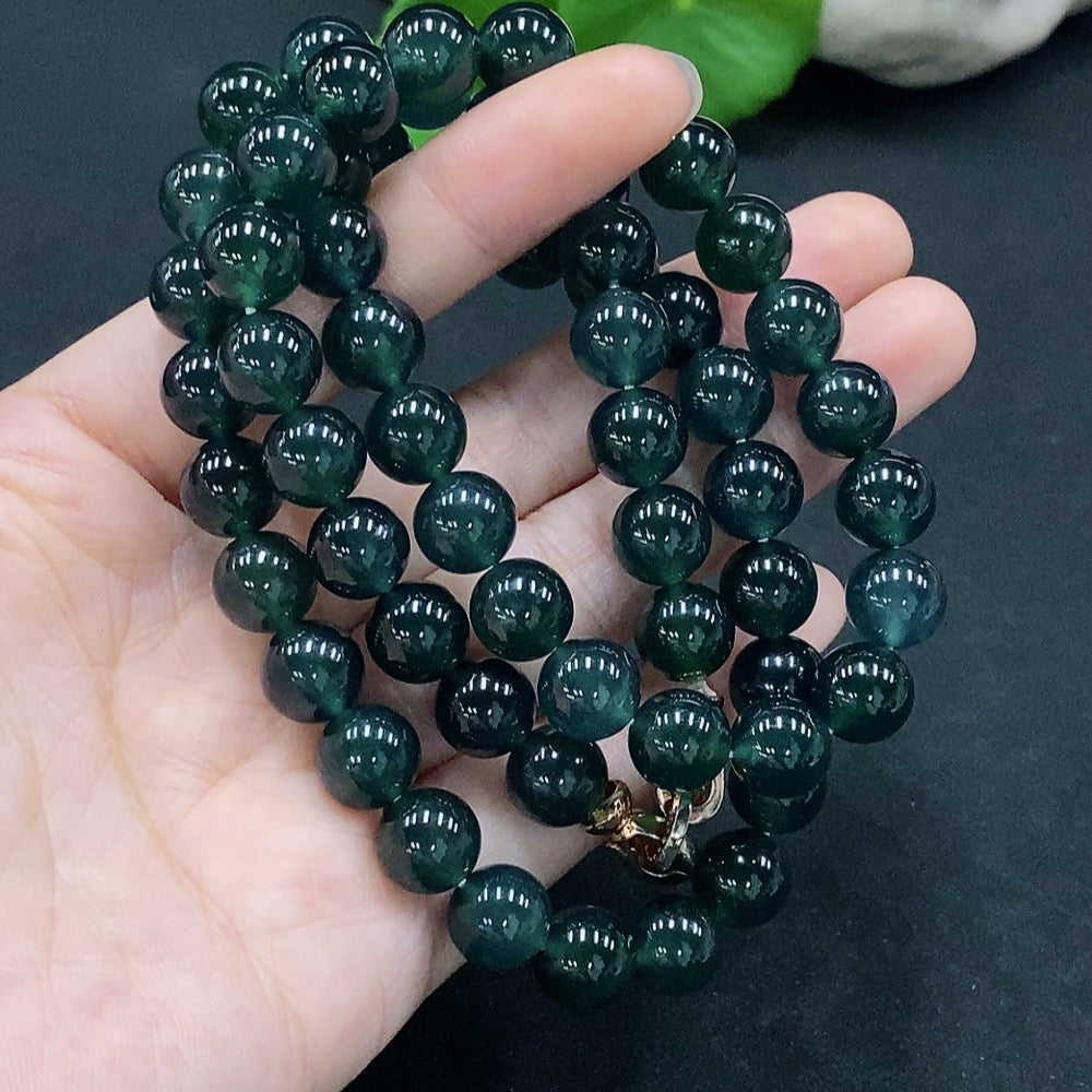 Jadeite Bead Necklace Approx. 9.5mm Total Weight Approx. 95.53g Non-Gold-Inlaid