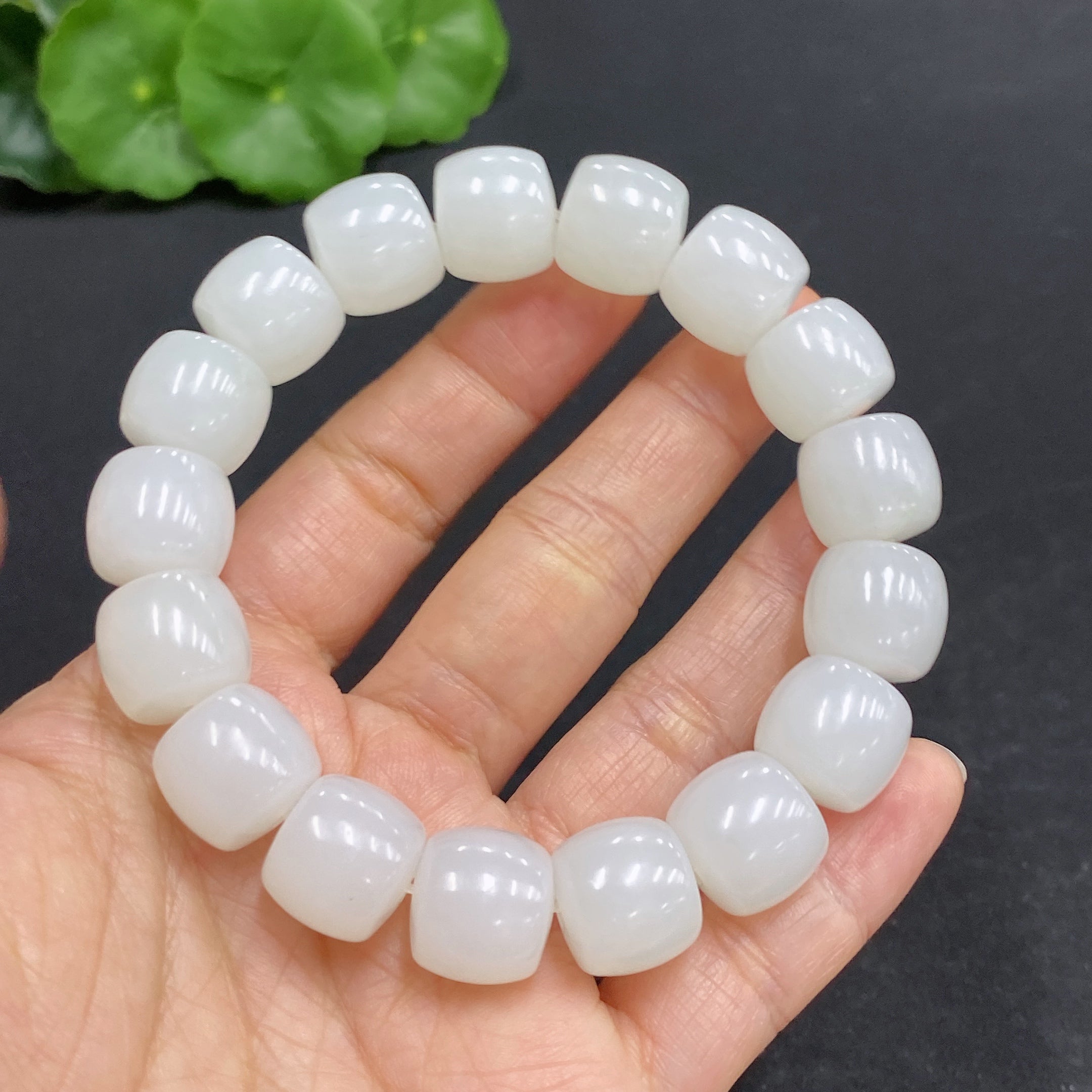 Hetian Jade Bracelet, Approx. 12.8mm, Total Weight Approx. 62.3g