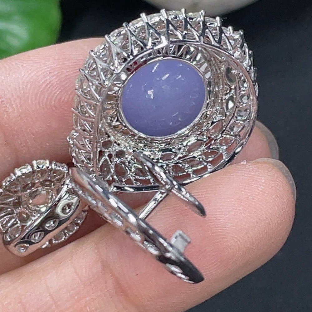 Jadeite Cabochon Pendant with 18k Gold and Diamond Accents, Total Weight Approx. 9.69g