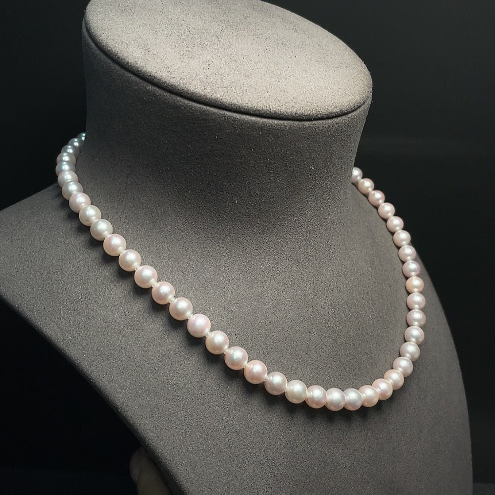 Saltwater Pearl Strand Necklace Non- Color Origin Undetermined . -7.2mm | Huiliu Certified