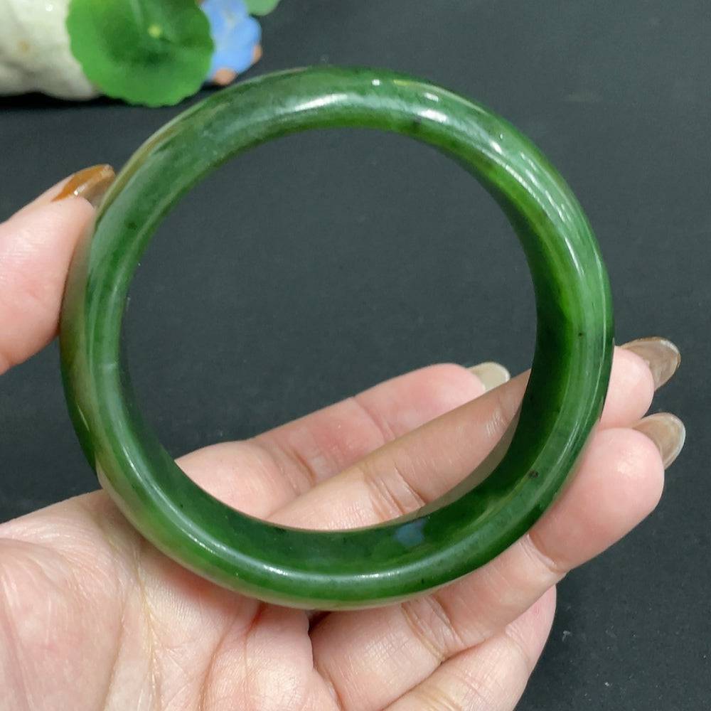 Huiliu certified Hetian Jade Jasper round bracelet with smooth, polished beads showcasing natural jade and jasper hues.