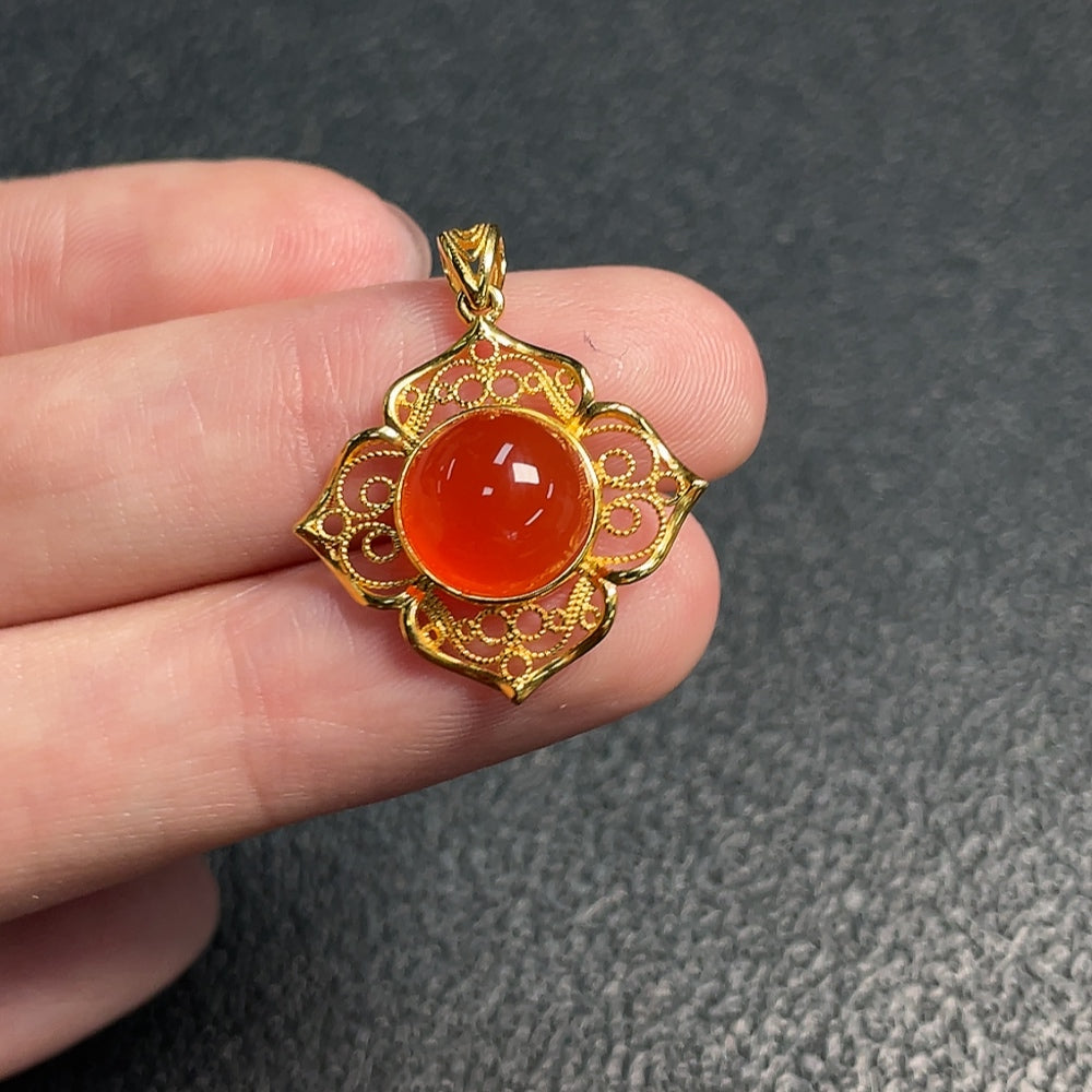 Red Agate Pendant, . | Huiliu Certified