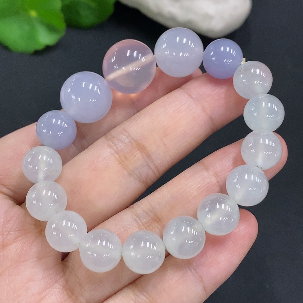 Jadeite Beaded Necklace Approx. 9.8mm Total Weight Approx. 36.6g (Powder Beads Non-Type A)