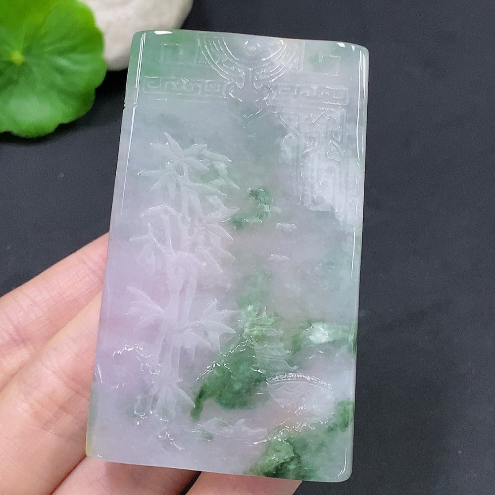 Jadeite Ascending Success Pendant, Total Weight Approx. 55.1g