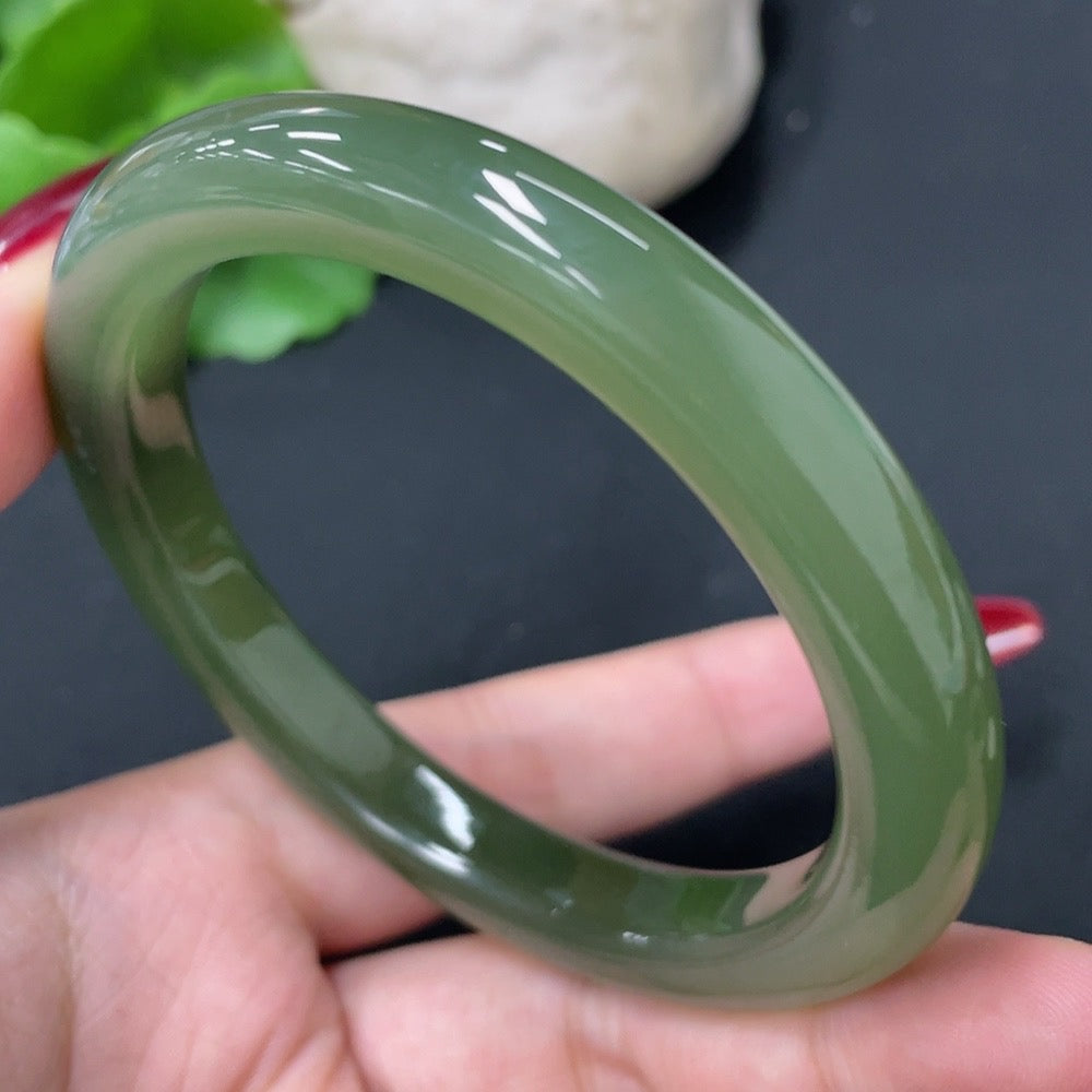 Hetian Jade Round Bracelet Size 57.5 Total Weight Approx. 44.4g