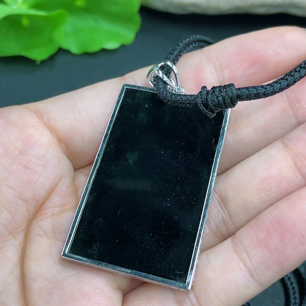 Jadeite plain pendant with 18K gold and diamond accents, crafted for necklaces, weighs 20.28g, elegant jewelry piece.