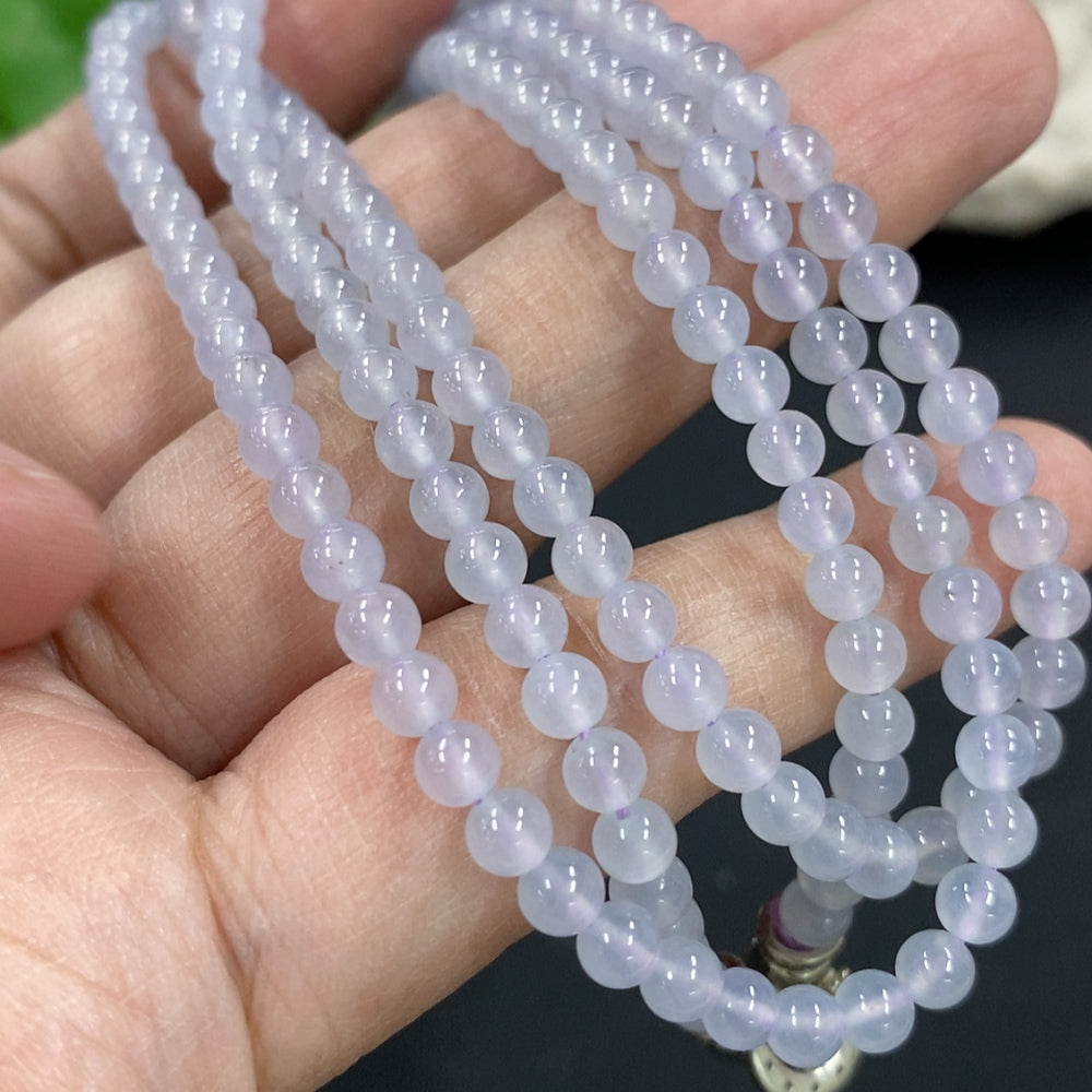 Jadeite Bead Necklace Approx. 4mm Non-Gold