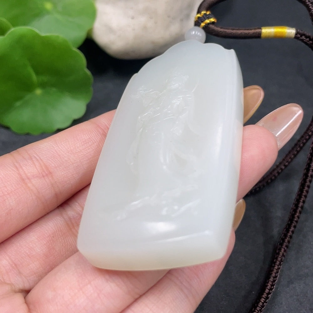Hetian Jade Pendant Guanyin Gross Weight Approx. (with rope) 58.3g