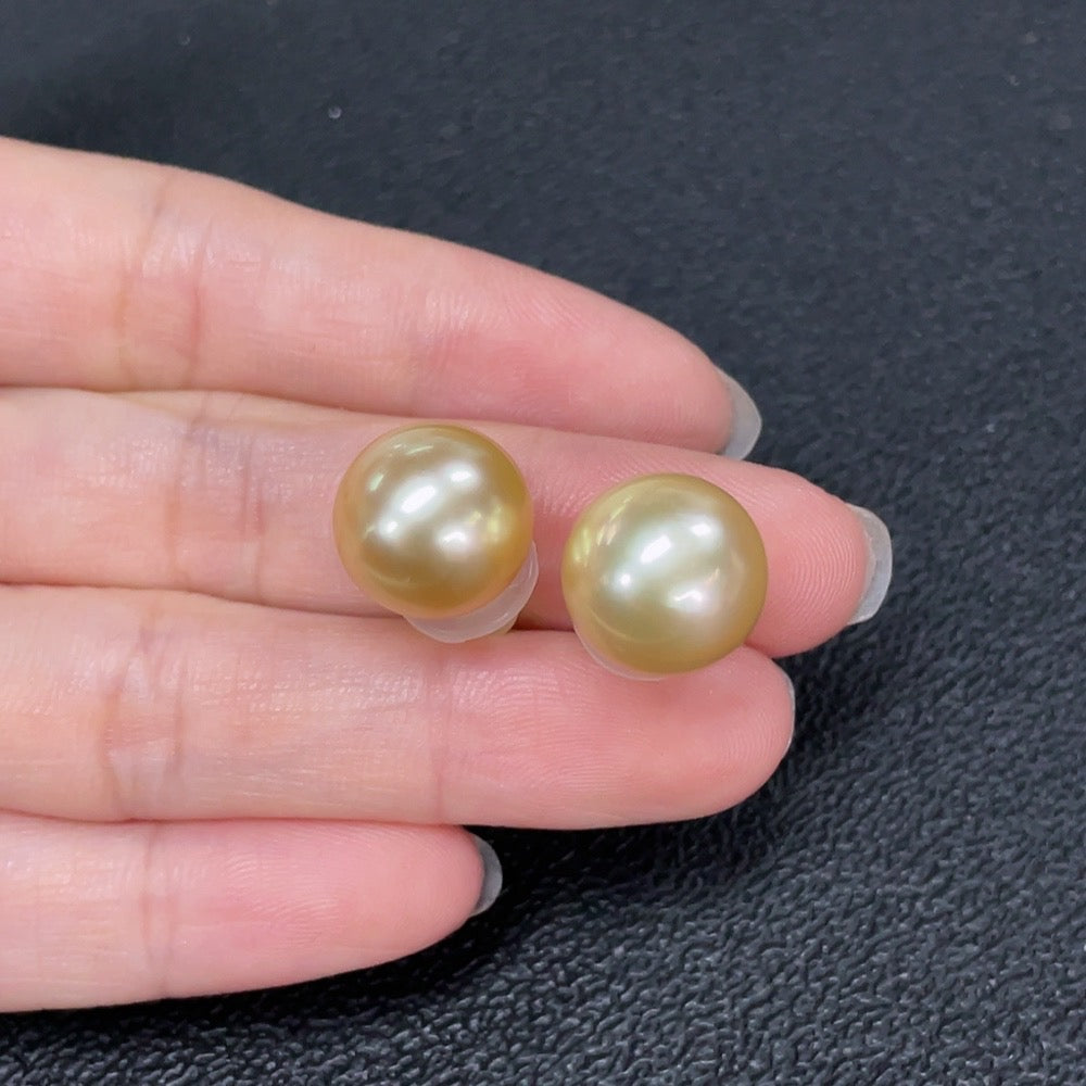 Seawater Pearl Earrings 18k Gold Color Origin Undetermined