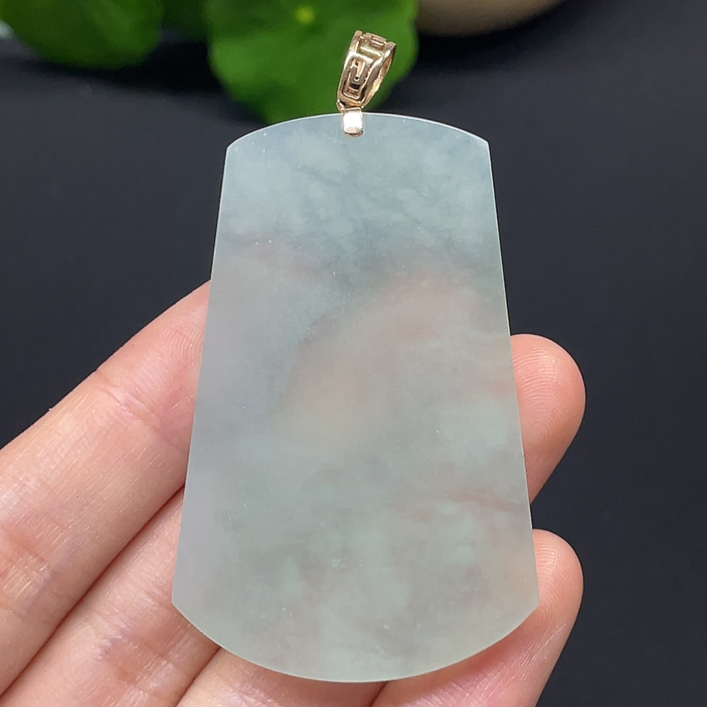 Jadeite Plain Pendant with 18k Mounting