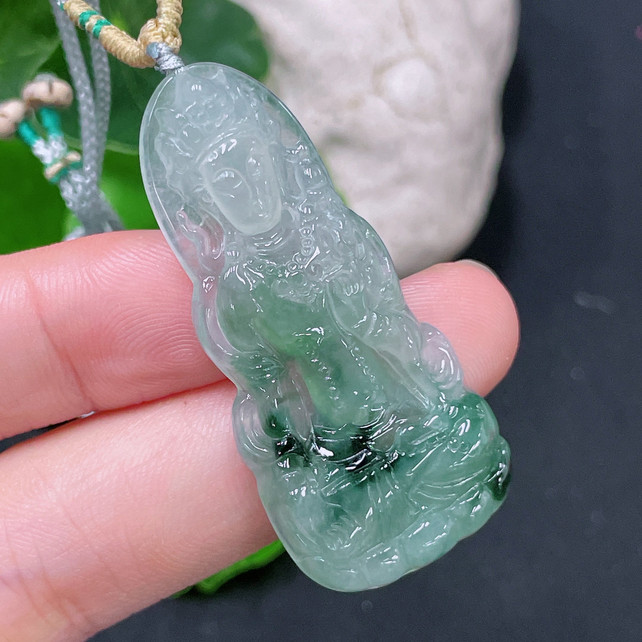 Jadeite Pendant Tara Total Weight Including Rope 8.72g
