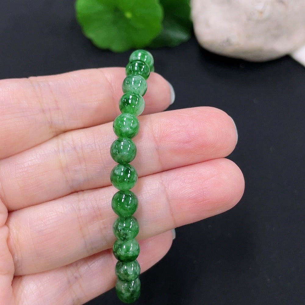 Jadeite Bracelet Approx. 6.5mm Total Weight About 13.45g
