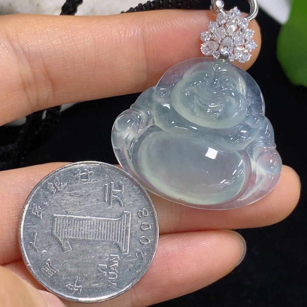 Jadeite Buddha Inlaid Pendant 18k Non-Gold Non-Diamond (Excluding Rope)