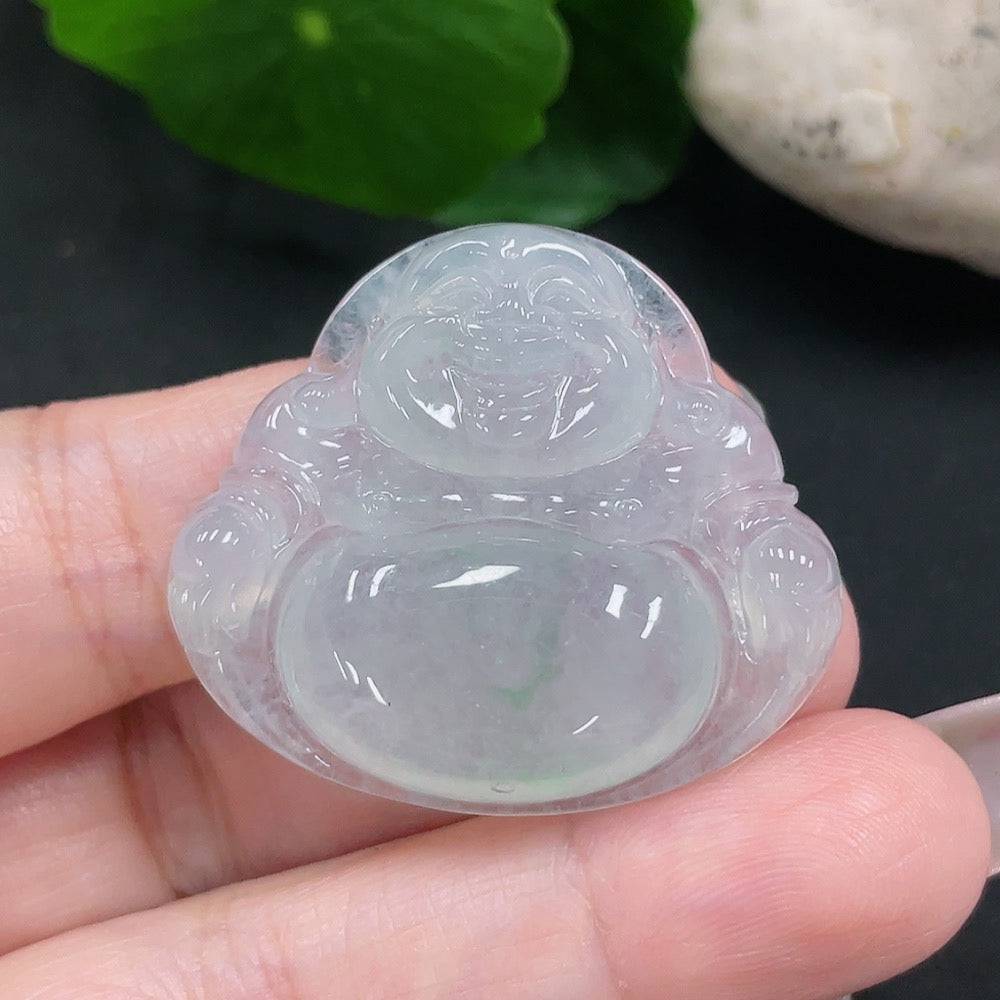 Jadeite Buddha pendant from HUILIU HQ, featuring detailed Buddha carving, weighing approximately 11.5 grams, green jade jewelry piece.
