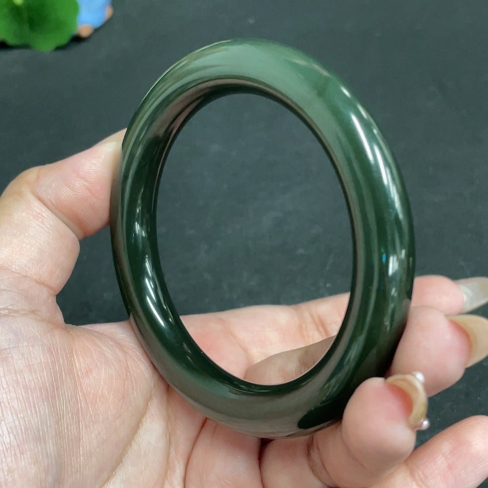 Hetian Jade Round Bangle Size 60 Total Weight Approx. 59g