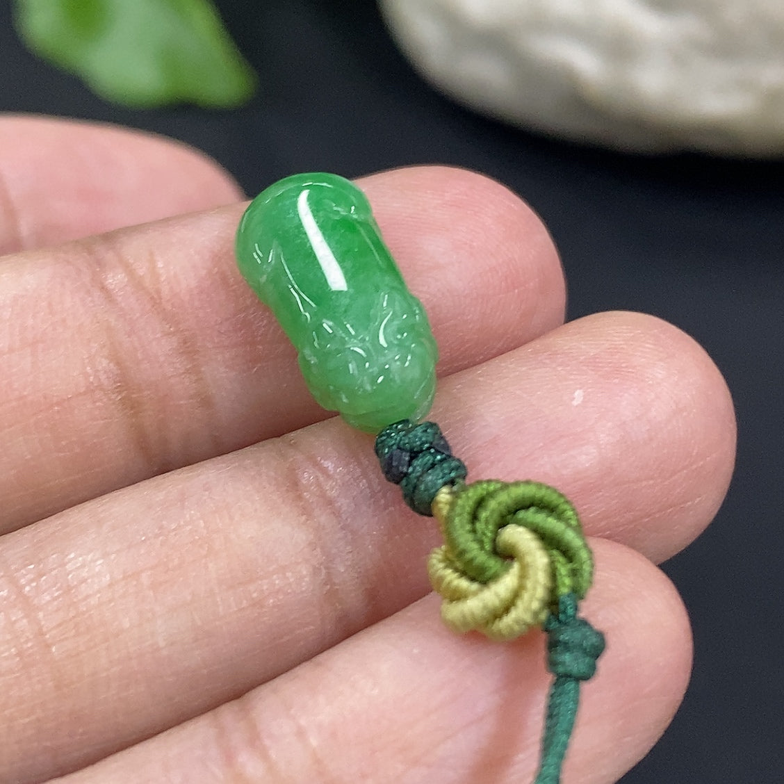 Jadeite Pixiu Pendant Total Weight Approximately 1.2g