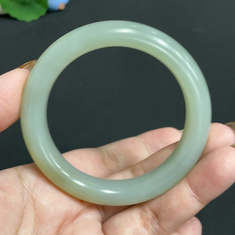 Hetian Jade Round Bracelet Size 55.5 Total Weight Approx. 60.4g