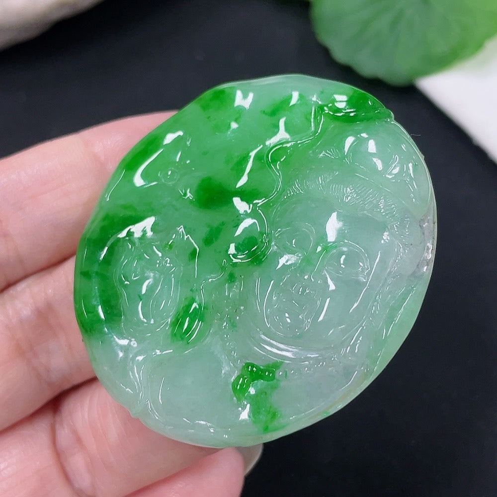 Jadeite Guanyin Pendant Total Weight Approx. 27.7g