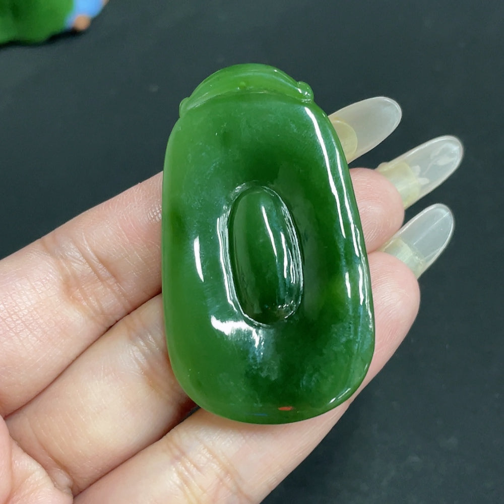 Hetian Jade Pendant, Blessing Shell, Total Weight: About 22.2g