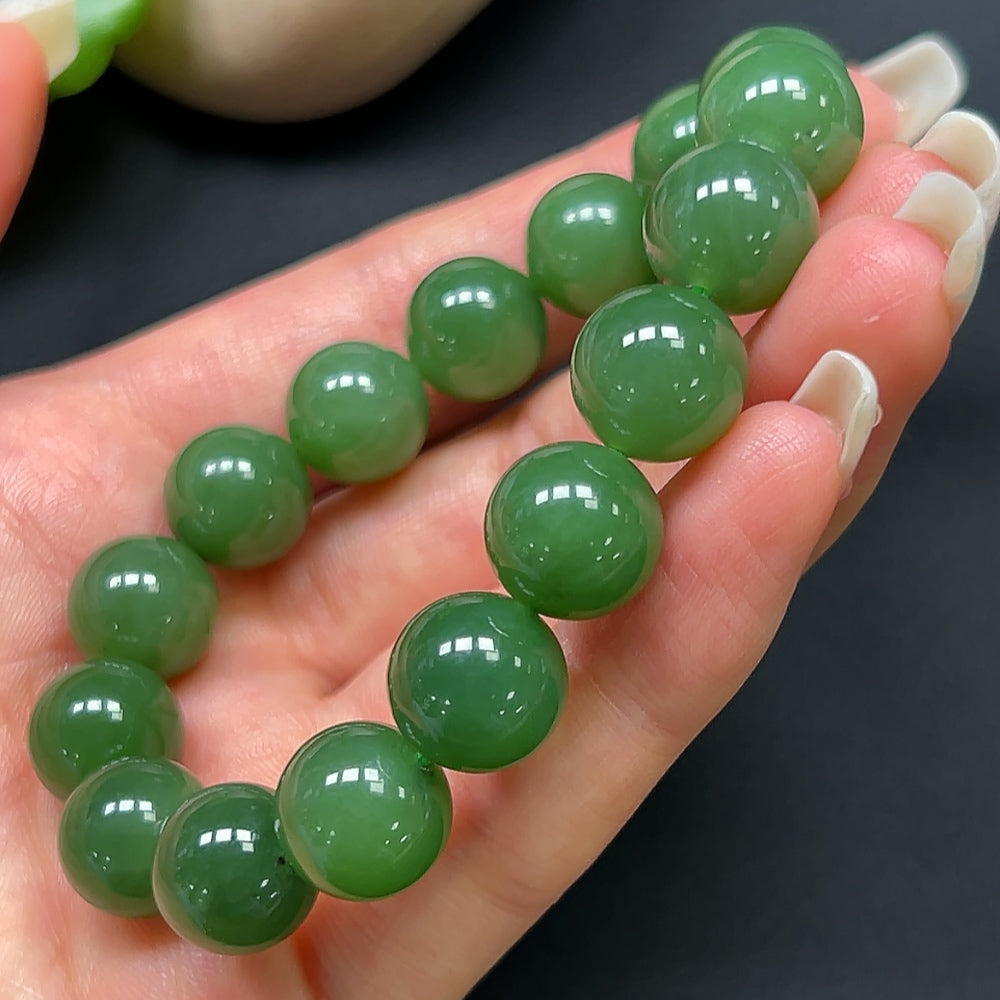 Green Hetian Jade Bracelet