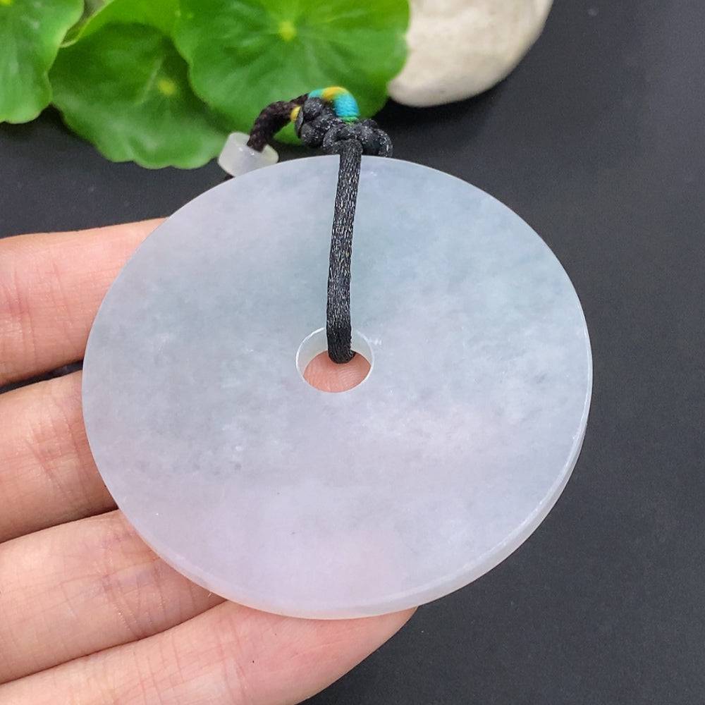 Huiliu Jadeite Peace Knot Pendant with rope weight and non-grade A beads, showcasing intricate jade craftsmanship.