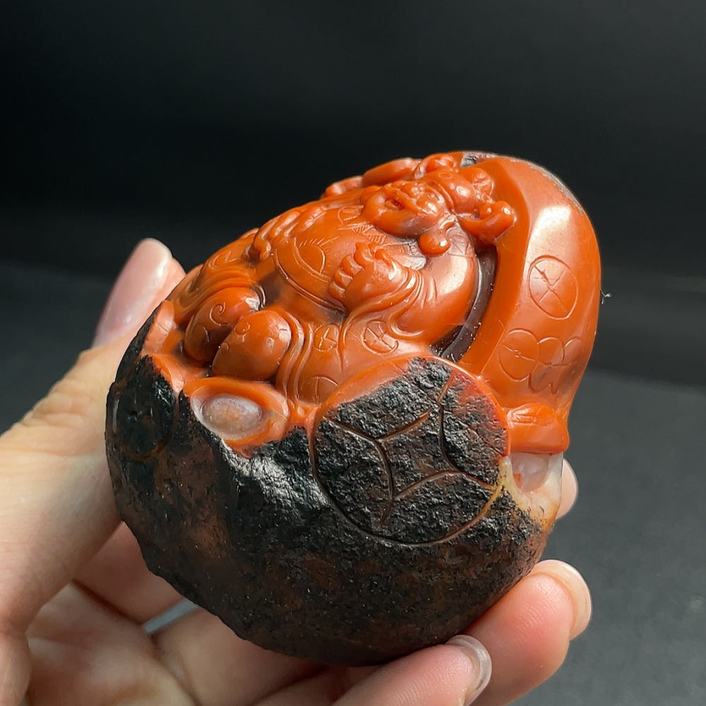 Red Agate Pendant (Testing only applies to the red portion, contains other mineral components, organic matter visible, approximatel | Huiliu Certified