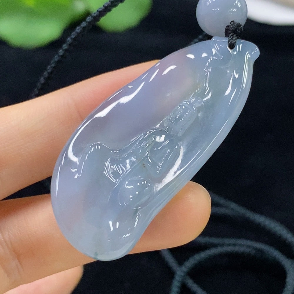 Jadeite Guanyin Pendant Total Weight Approx. 19.61g (Including String Weight)