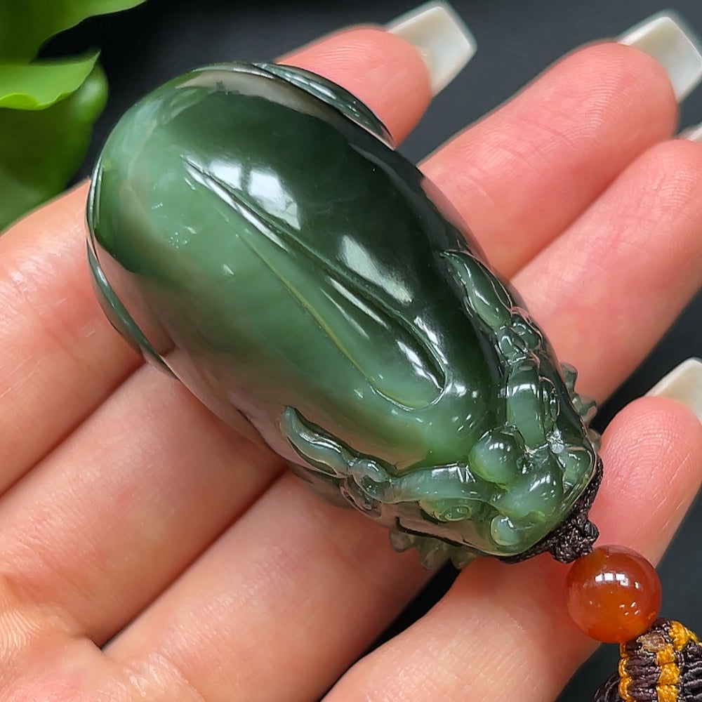 Hetian Jade Pi Xiu Pendant Including Rope