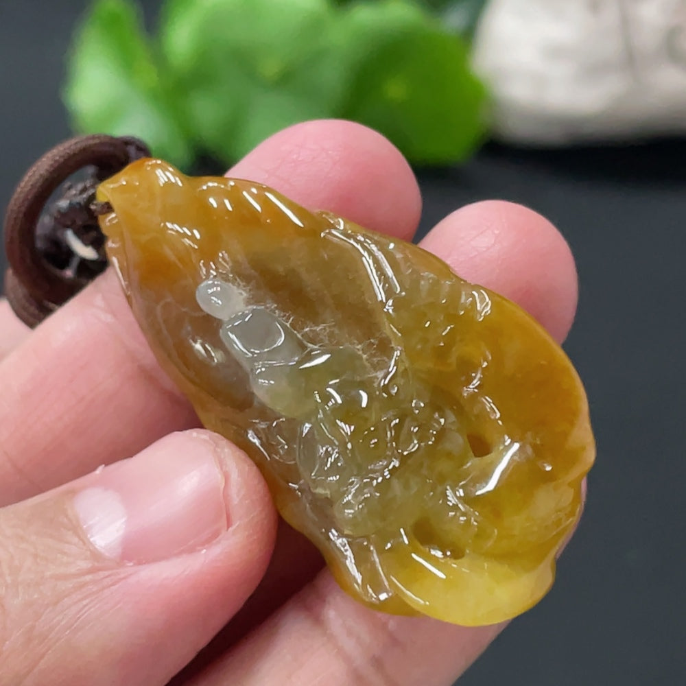 Jadeite Enlightenment Pendant | Huiliu Certified