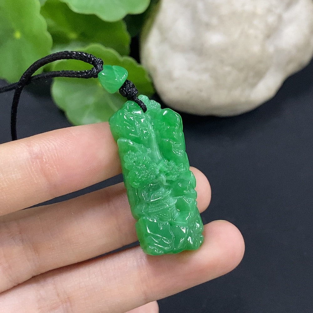Jadeite Landscape Pendant Total Weight Approx. 10.69g