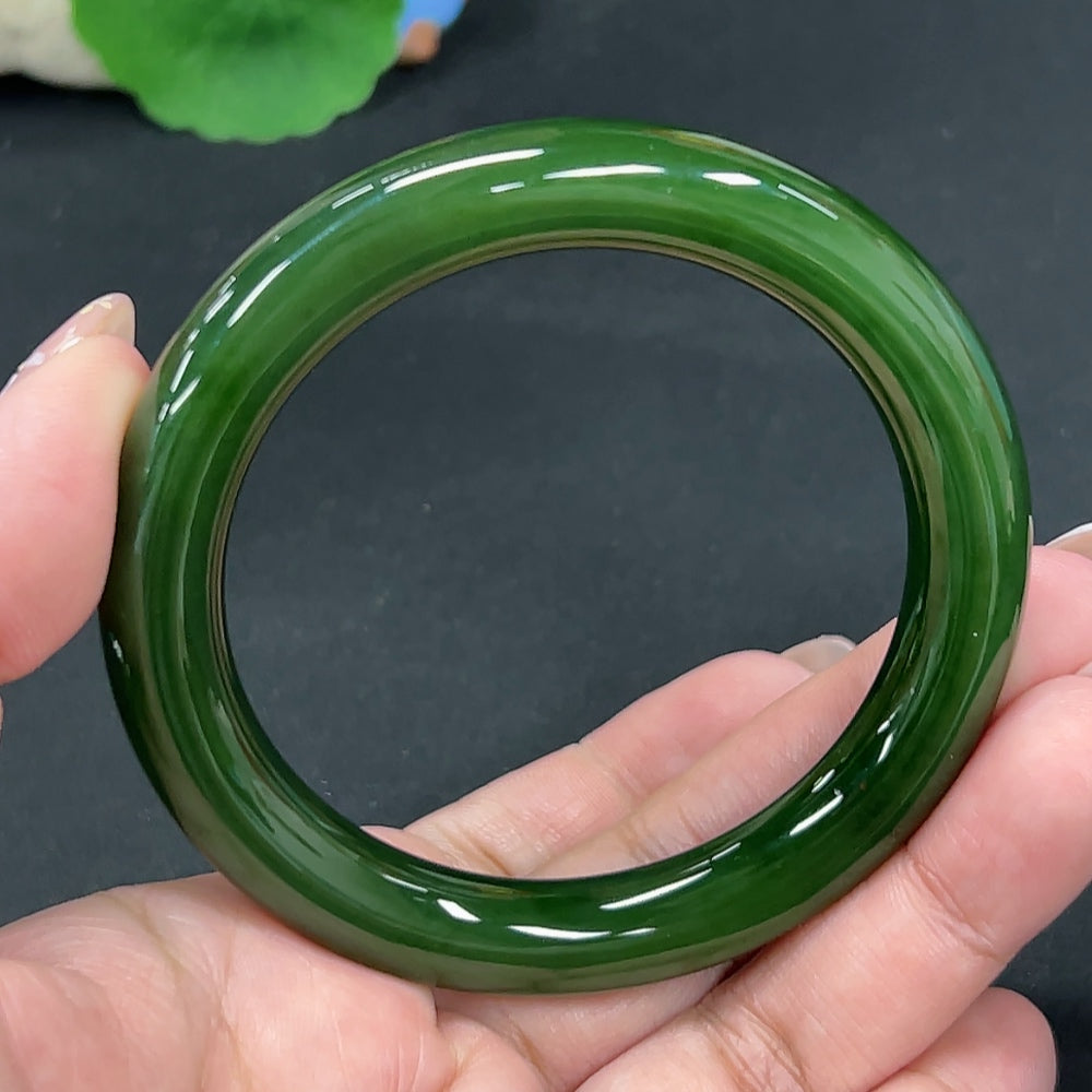 Hetian Jade Round Bangle Size 56.1 Total Weight Approx. 46.7g