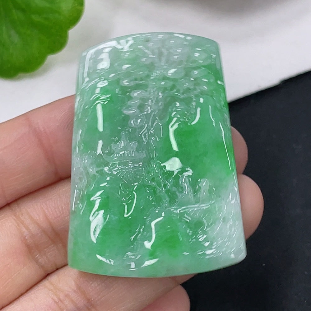 Jadeite Pendant Landscape Plaque Total Weight Approx. 16.93g