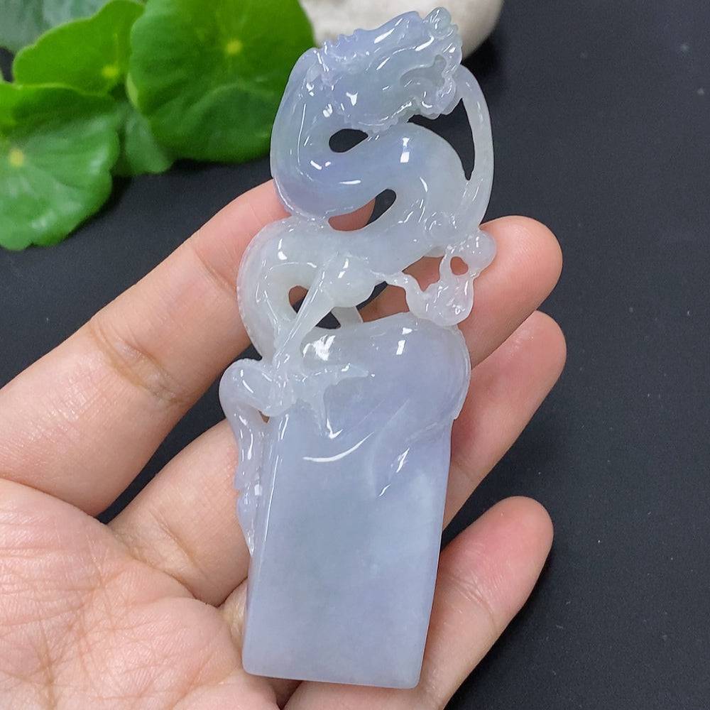 Huiliu Certified Jadeite Ornament with intricate carvings, showcasing smooth green jade surface and detailed craftsmanship.