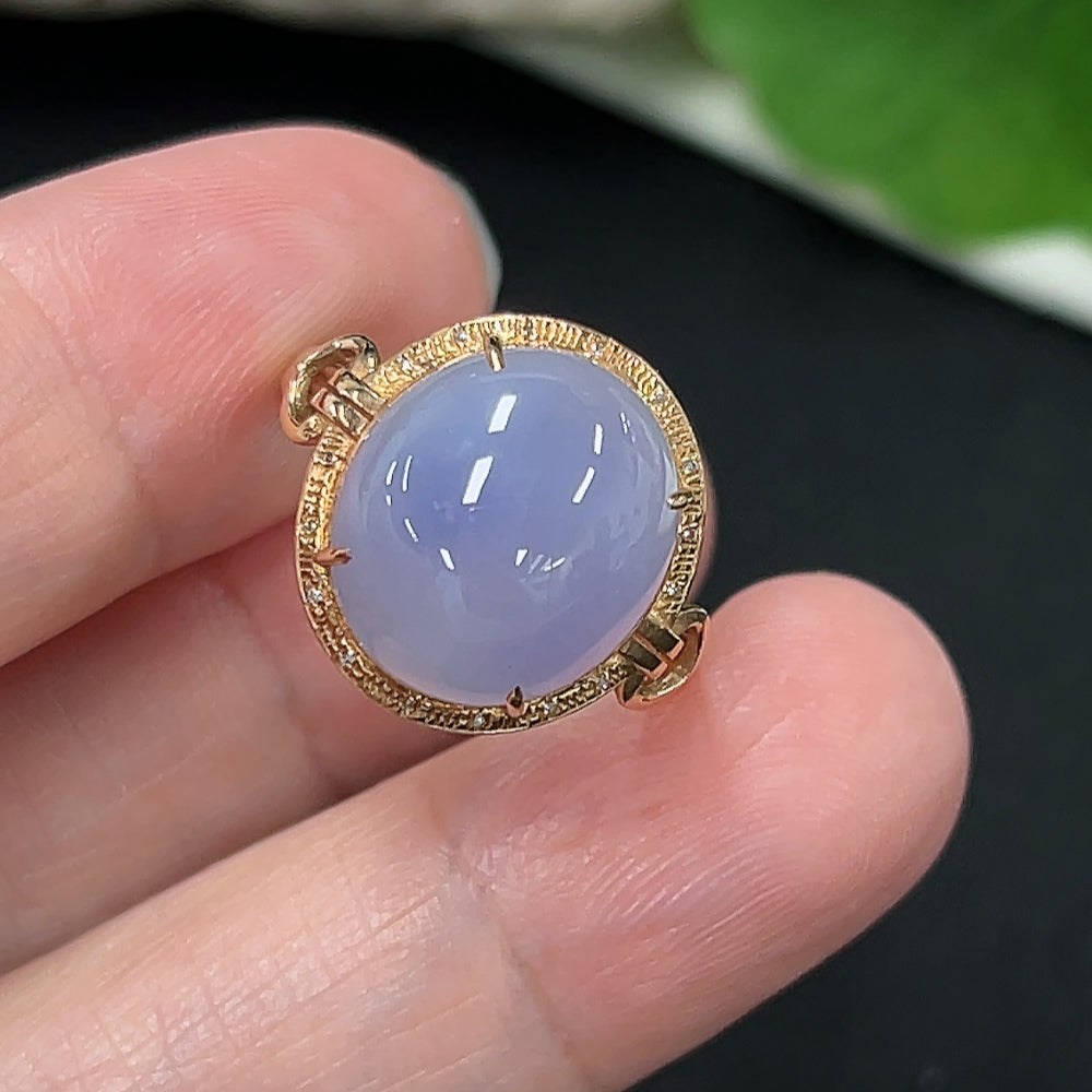 Jadeite Ring in 18K Gold (With Diamond Accents)