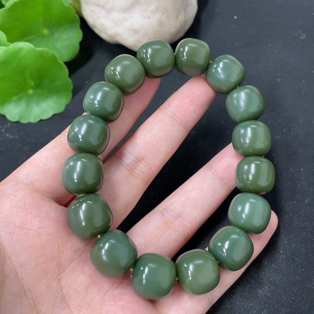 Hetian Jade Bracelet, approx. 13.5mm, total weight approx. 72.6g