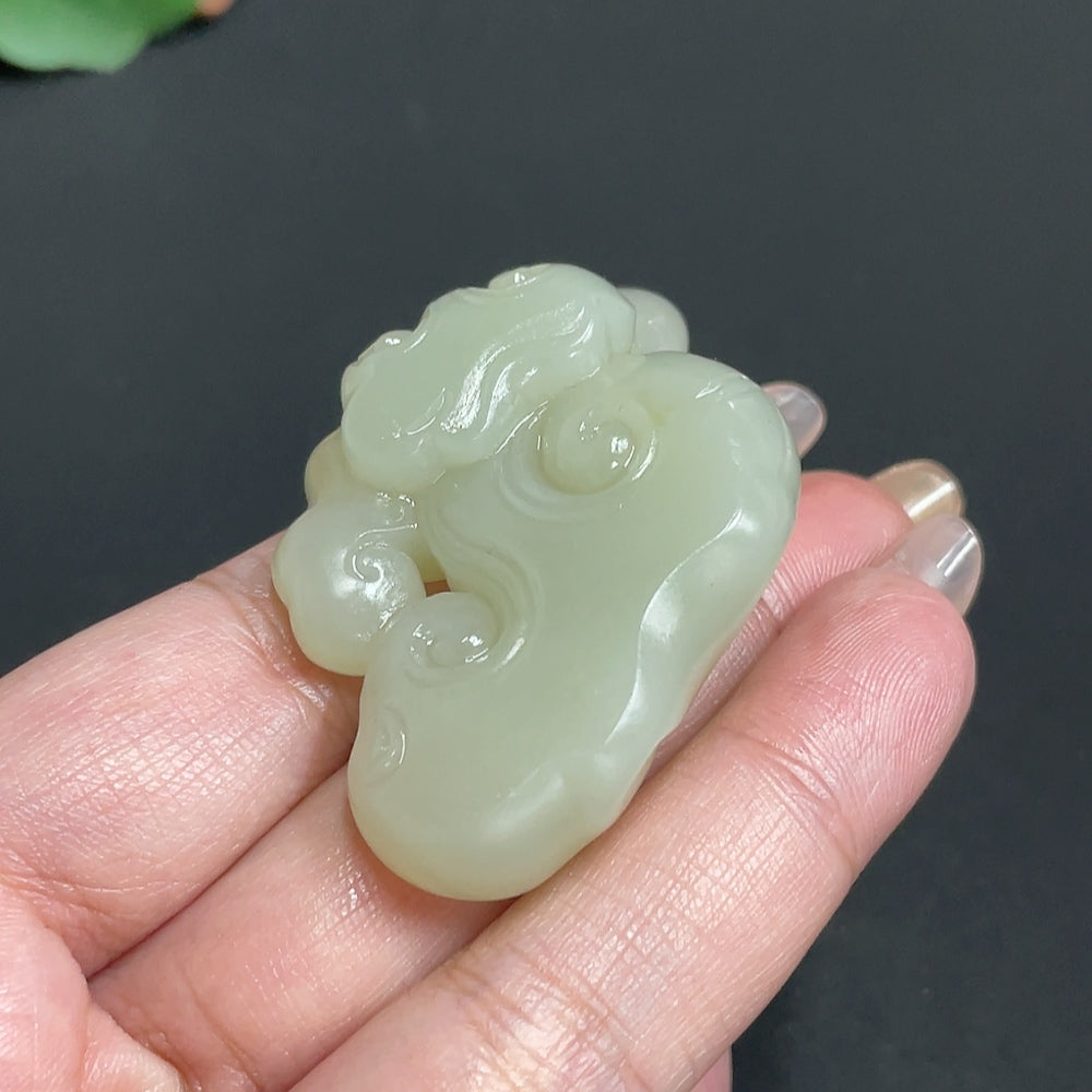 Hetian Jade Pendant Ruyi Total Weight about 38g Undetermined Skin Color Cause Electronic Collection Certificate