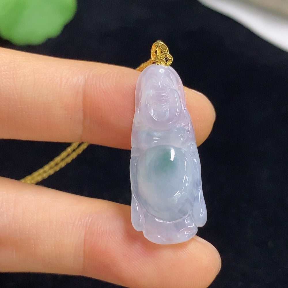 Jadeite Buddha Pendant 18k Total Weight Approx. 3.54g (Incl. Chain)