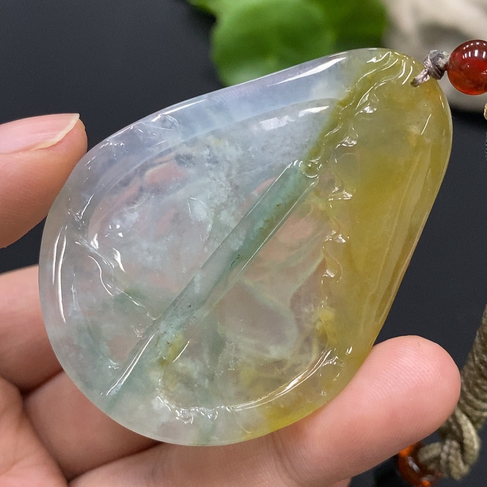 Jadeite Pendant with Non-A Grade Matching Stones, Total Weight Approx. 26.8g