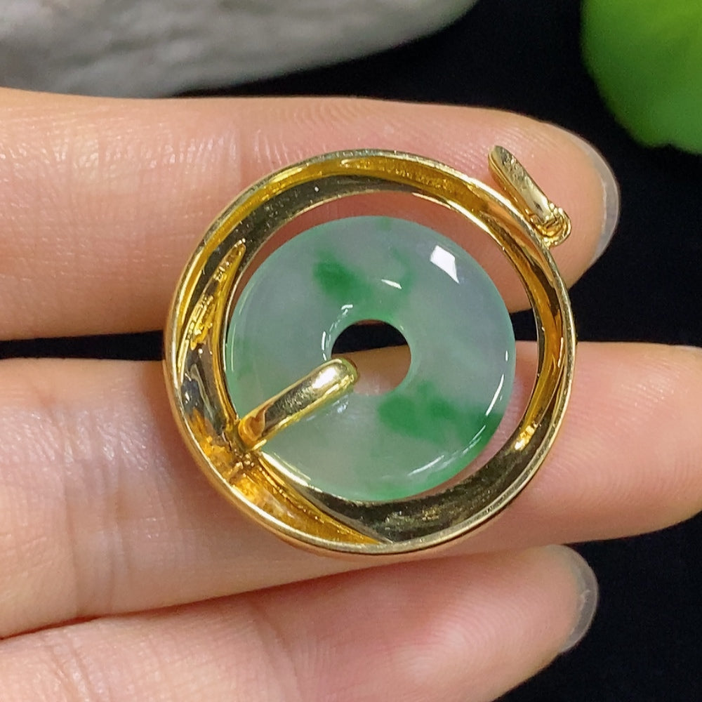Jadeite Pendant 18k with Diamond Accents