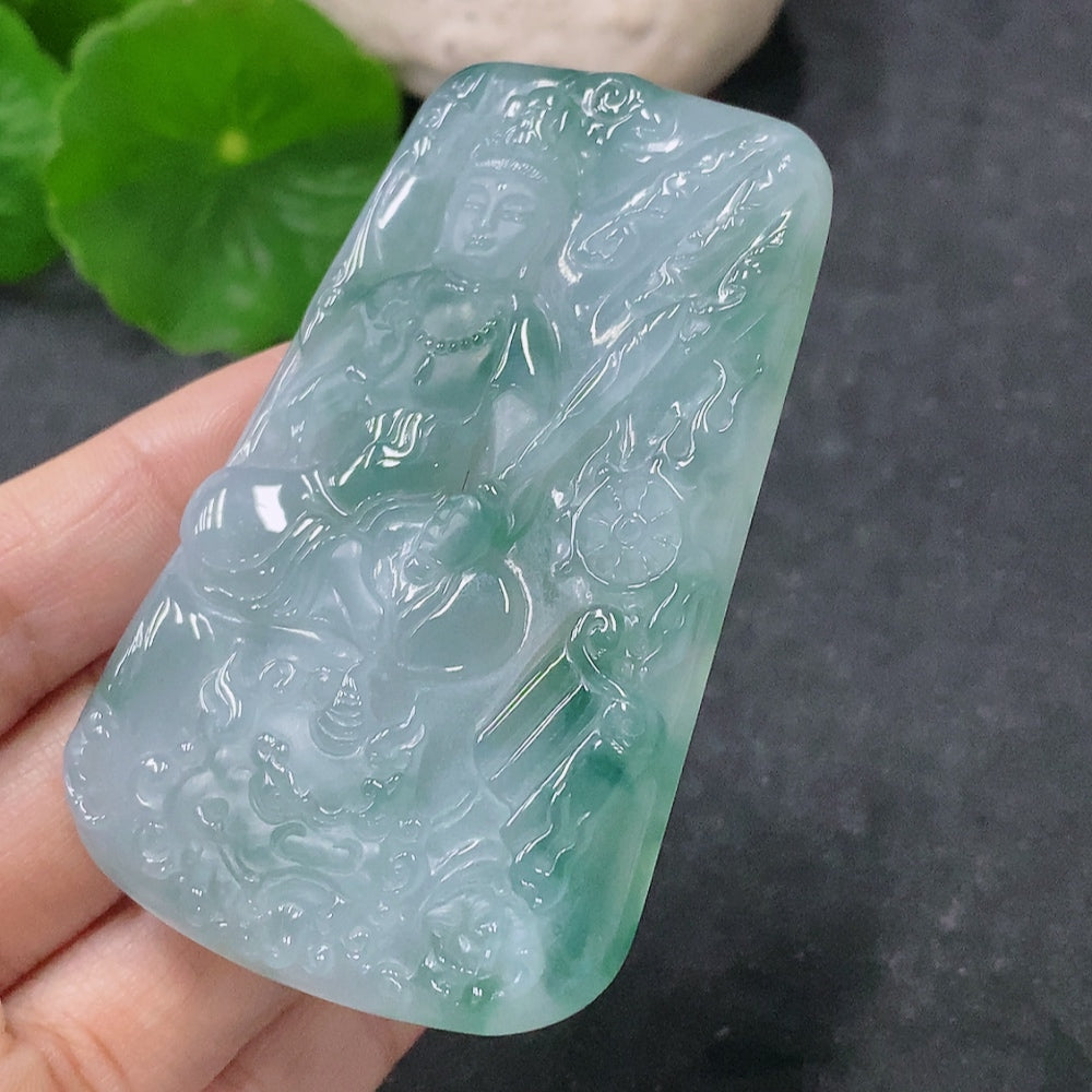 Jadeite Manjushri Bodhisattva Pendant Total Weight Approx. 41.5g