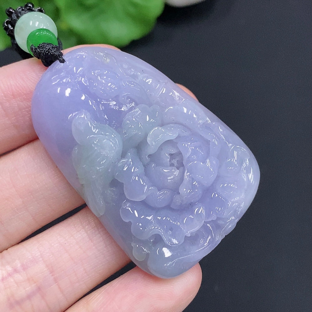 Jadeite Lotus Pendant