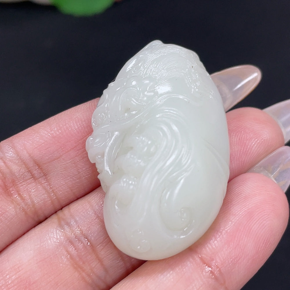 Hetian Jade Pendant Auspicious Beast . | Huiliu Certified