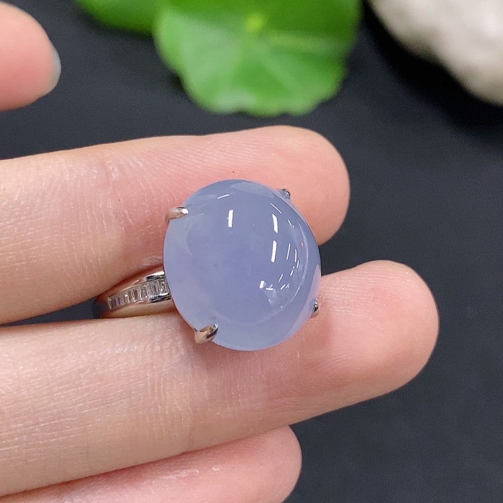 Jadeite Cabochon Ring with 18K Gold and Diamond Accents