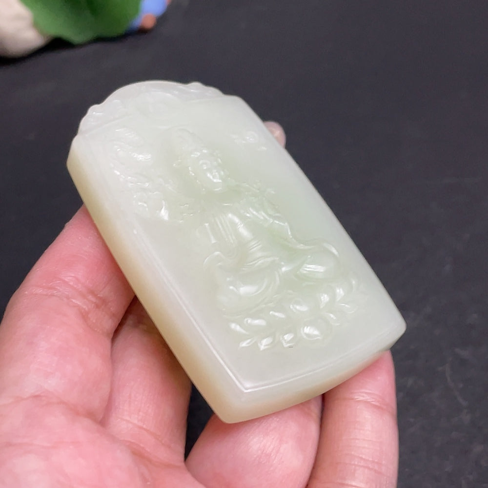 Hetian Jade Pendant Guanyin Total Weight About 80.2g