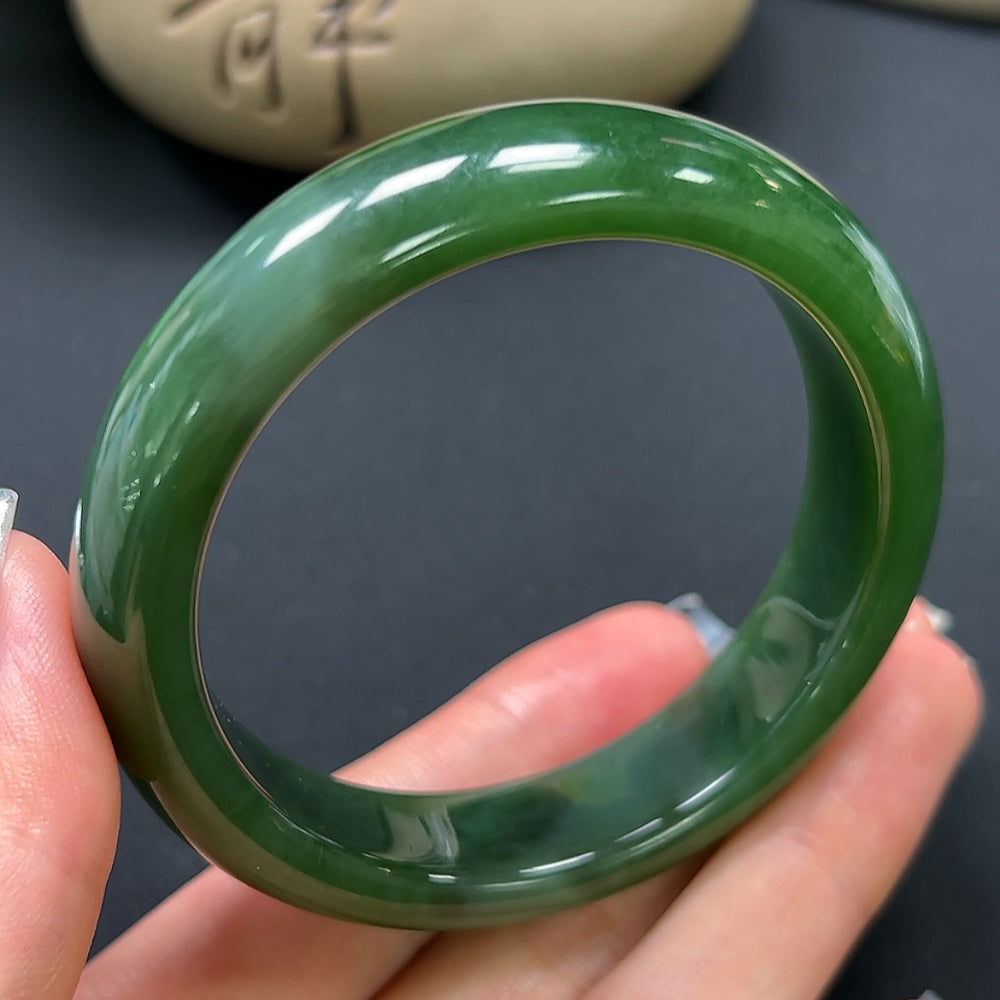 Hetian Jade Round Bracelet Size 56.1mm Total Weight Approx. 61.4g