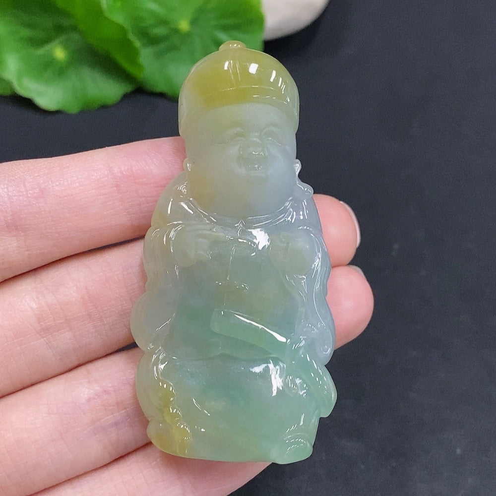 Jadeite Pendant Gross Weight . Yellow Color Origin Undetermined | Huiliu Certified