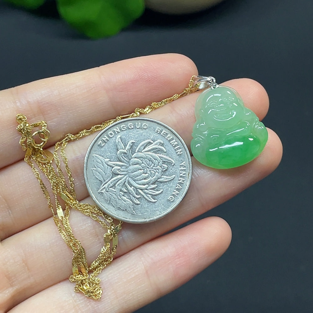 Jadeite Buddha镶嵌项链 Pendant 18k Chain 14k