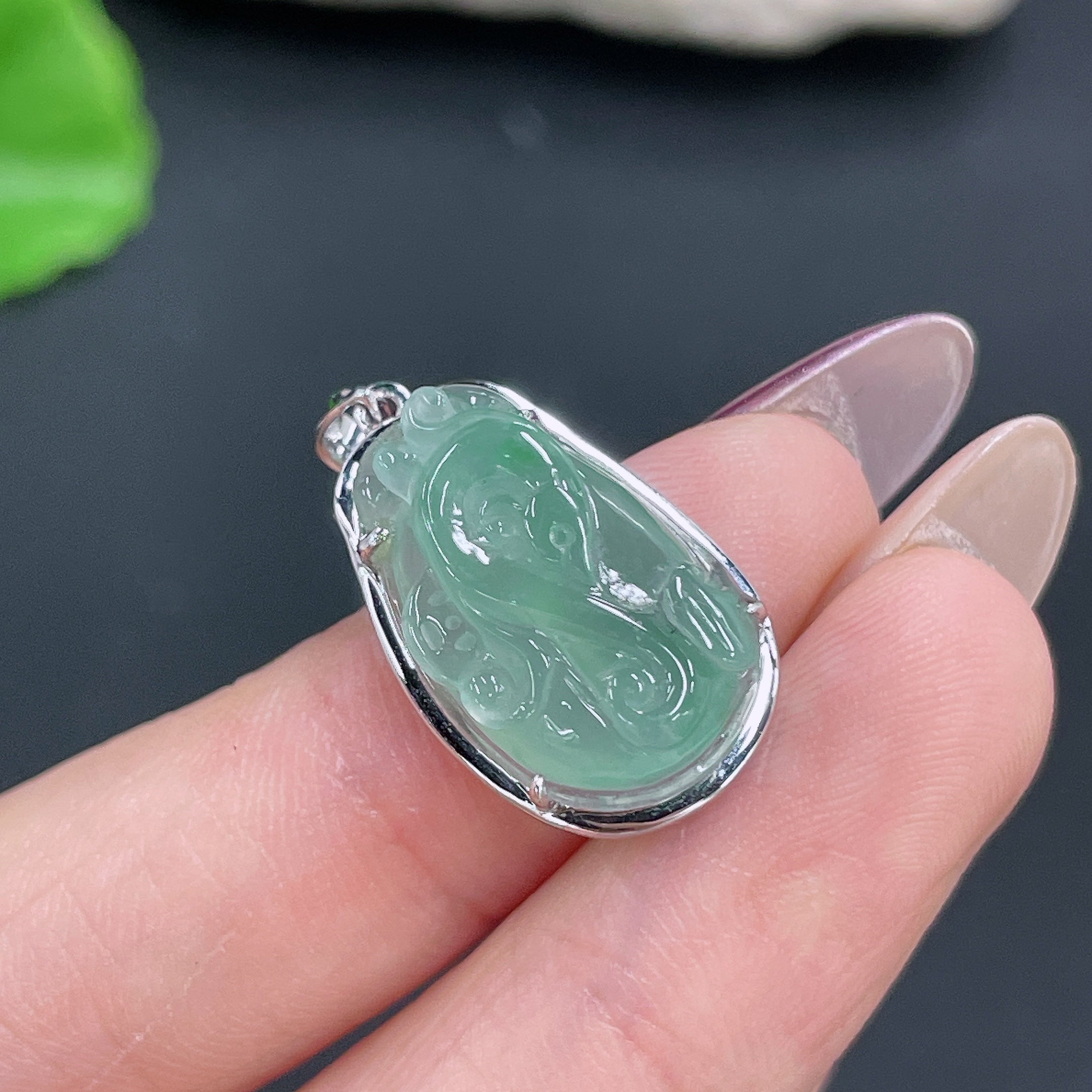 Jadeite Pendant Inlaid . | Huiliu Certified