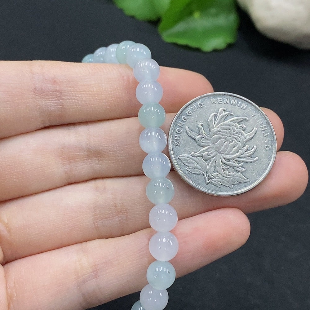 Jadeite Bead Necklace Approx. 6.2mm Total Weight Approx. 36.37g Non-Gold Setting