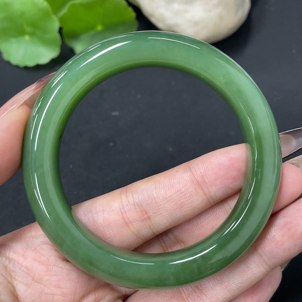 Hetian Jade Jasper Round Bracelet Size 54.1 Total Weight Approx. 53.8g